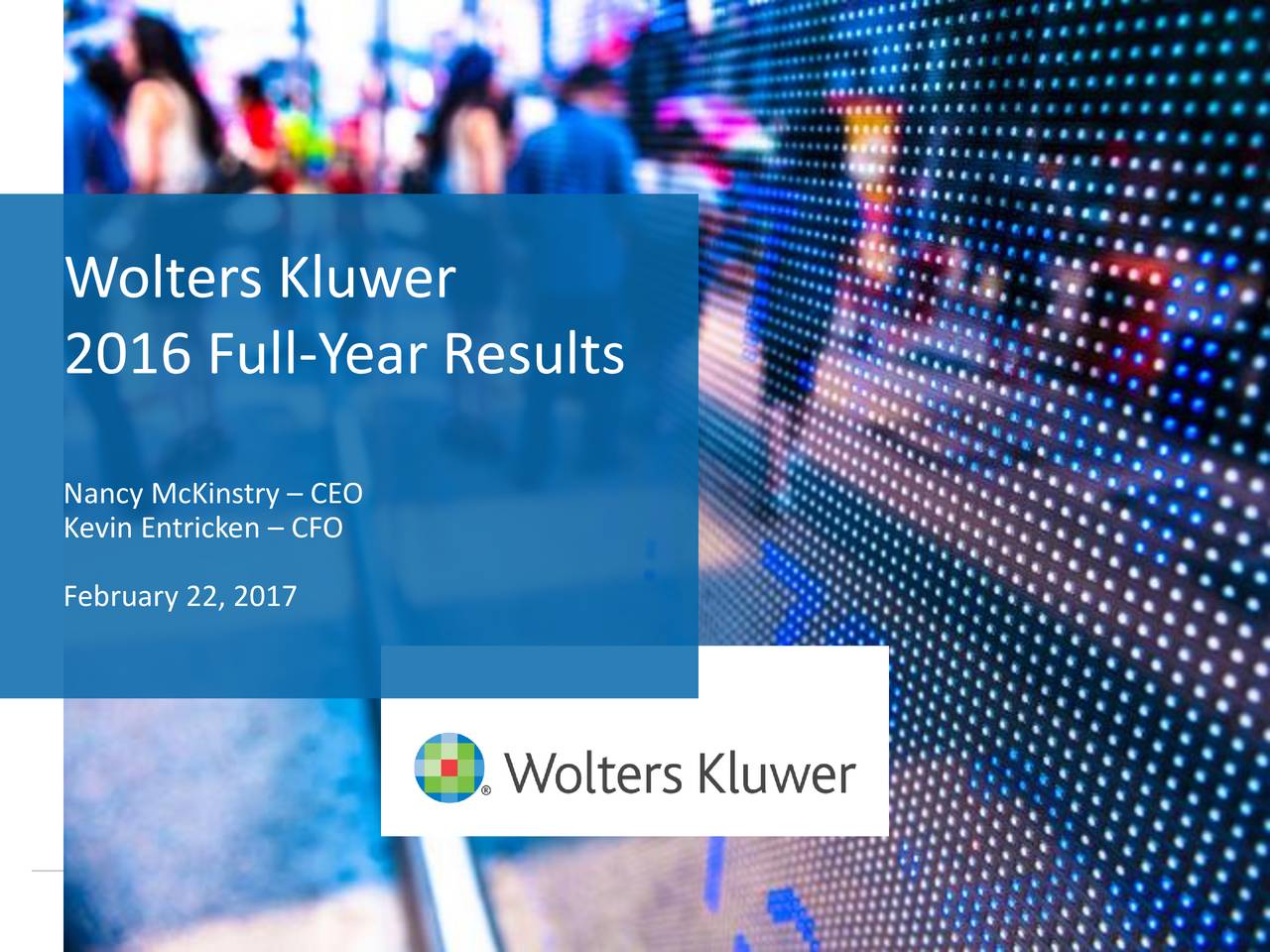 Wolters Kluwer Nv 2016 Q4 Results Earnings Call Slides Otcmktswoltf Seeking Alpha 6087