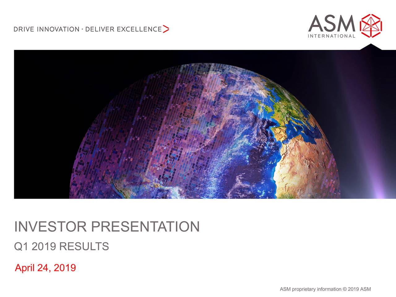 ASM International NV 2019 Q1 - Results - Earnings Call Slides (OTCMKTS ...