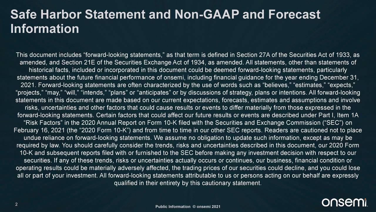 Safe Harbor Statement and Non-GAAP and Forecast