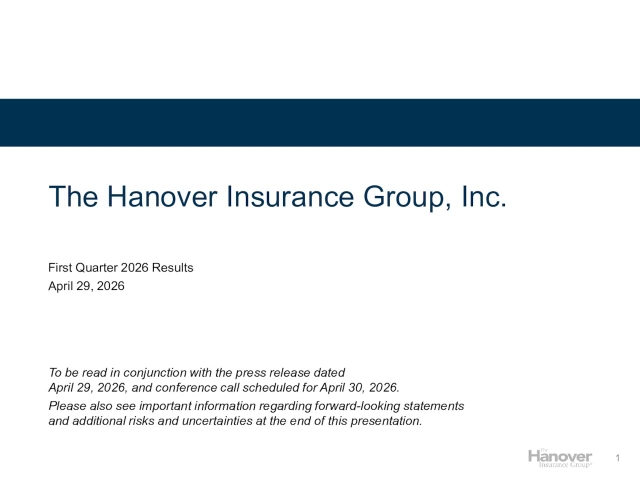 The Hanover Insurance Group, Inc. 2026 Q1 - Results - Earnings Call ...