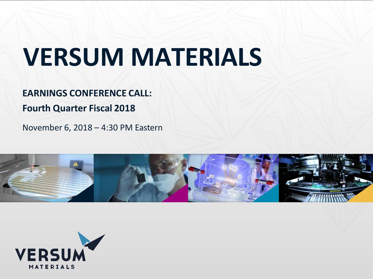 Versum Materials 2018 Q4 Results Earnings Call Slides (NYSEVSM