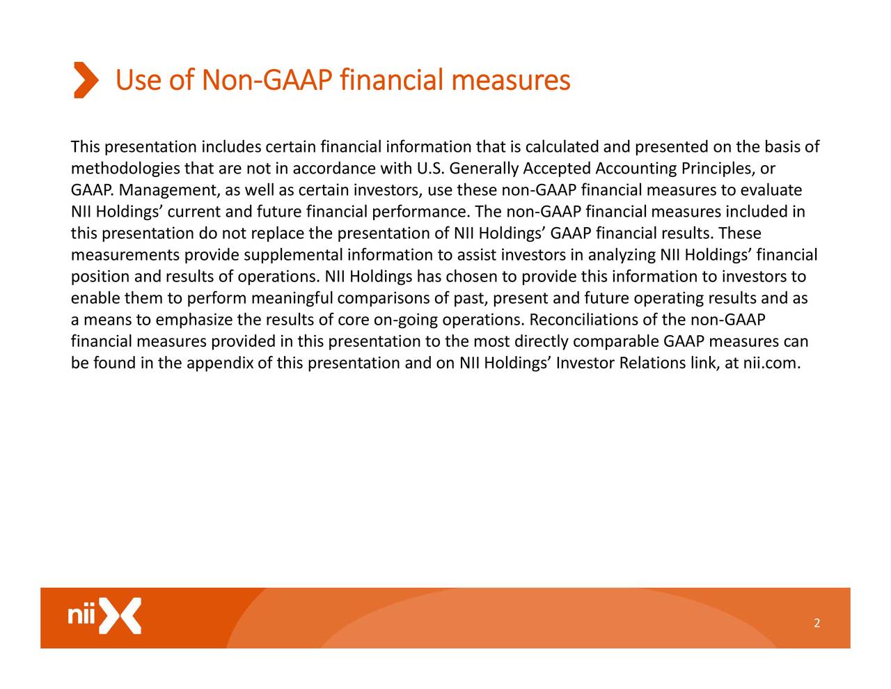 NII Holdings, Inc. 2018 Q2 Results Earnings Call Slides (NASDAQ