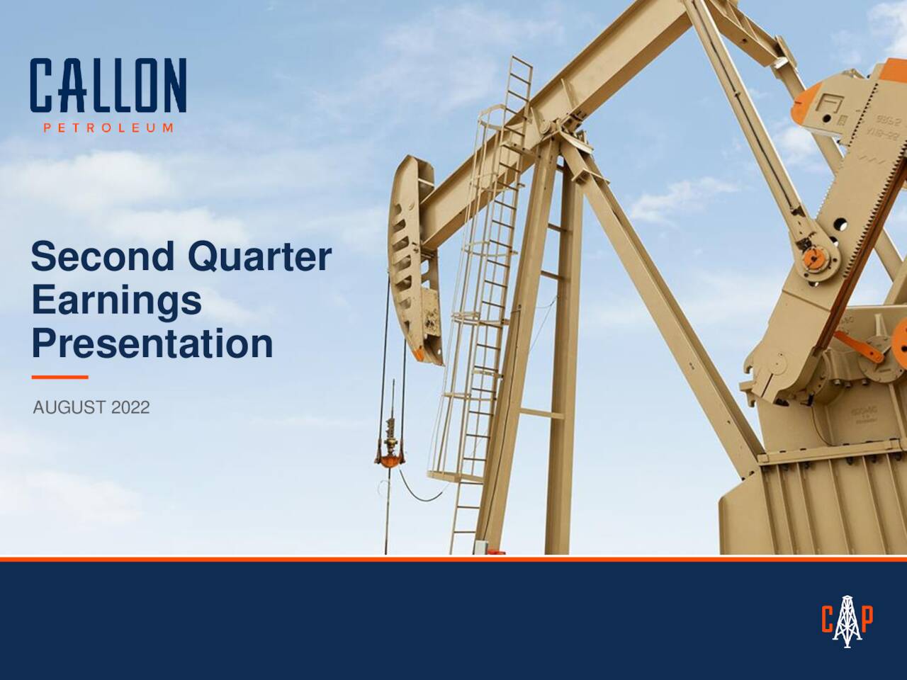 Callon Petroleum Company 2022 Q2 Results Earnings Call Presentation