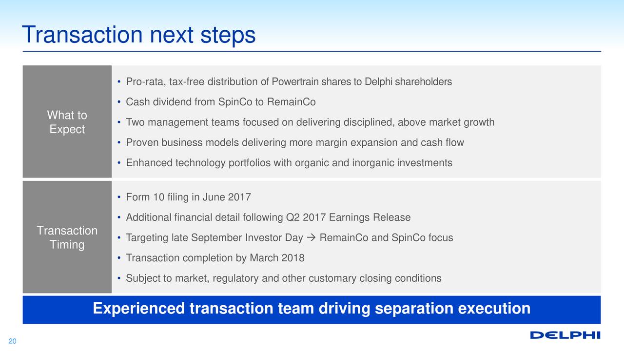 late filing tax form for Slides  Q1  Results 2017  Delphi Automotive Earnings Call