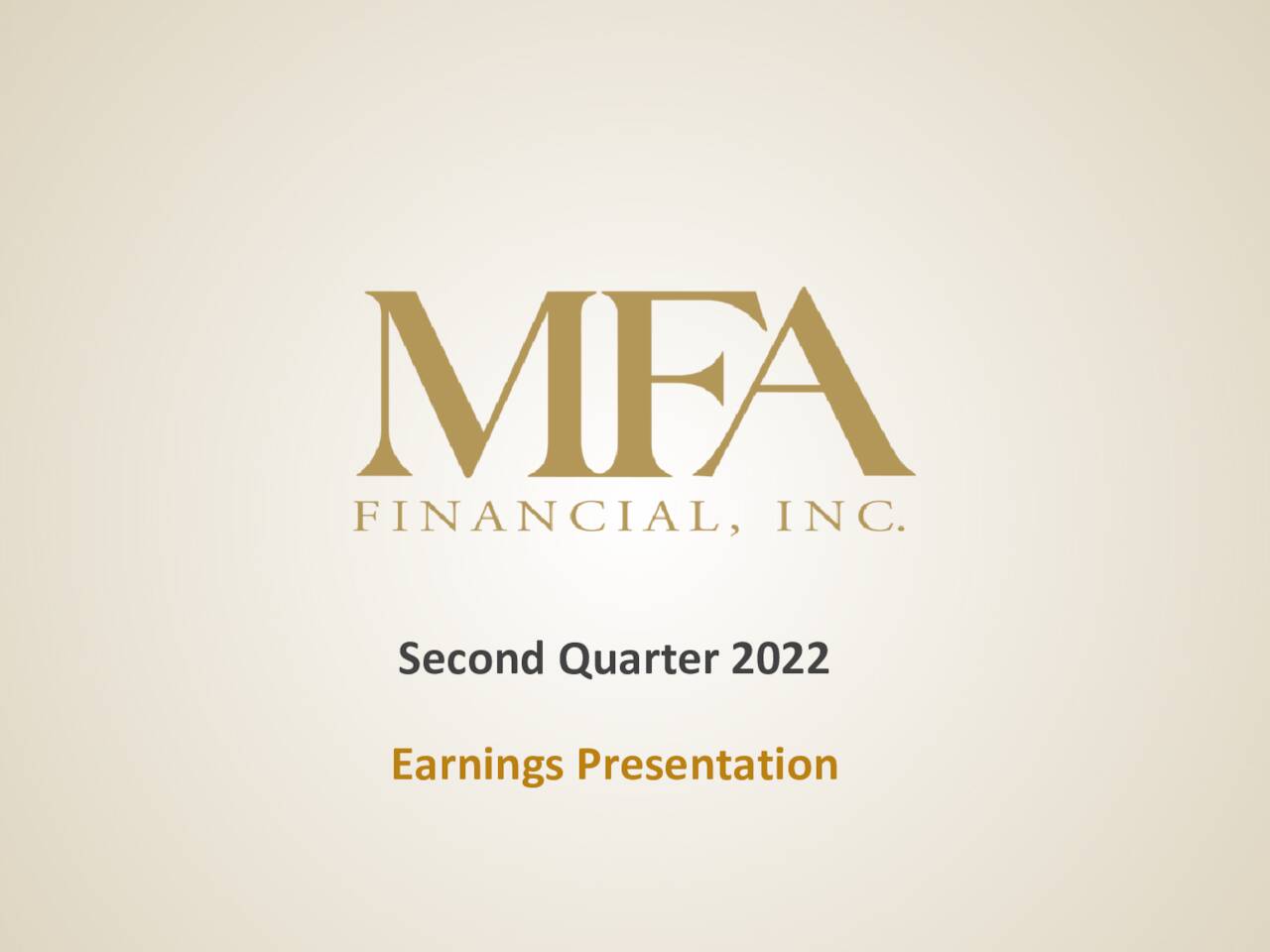 MFA Financial, Inc. 2022 Q1 - Results - Earnings Call Presentation ...