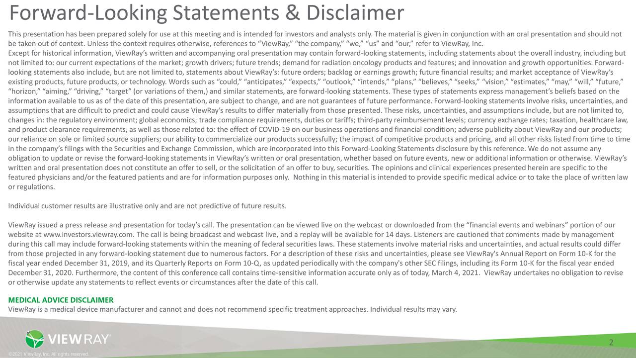Forward-Looking Statements & Disclaimer