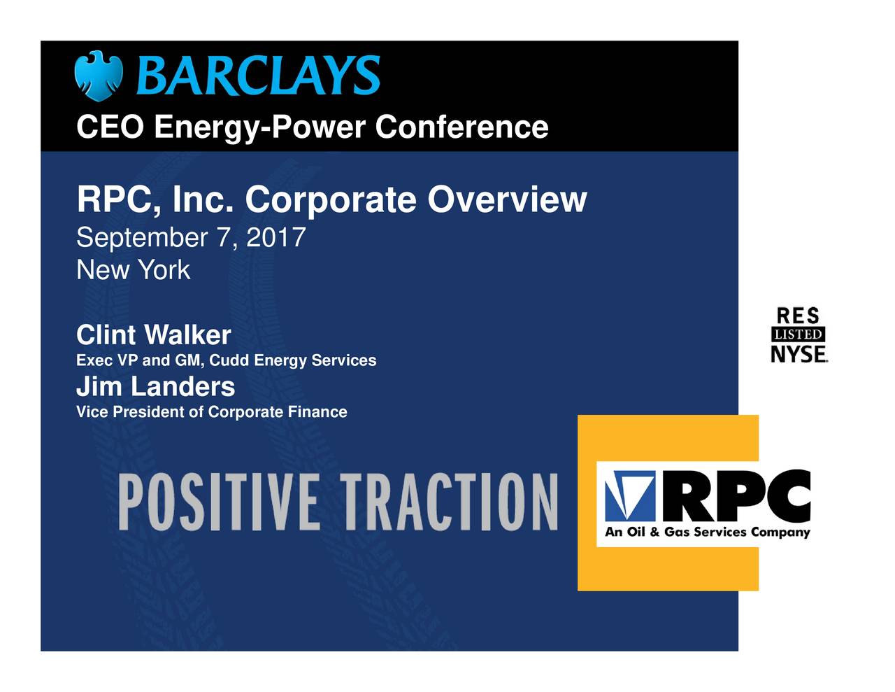 RPC (RES) Presents At Barclays CEO EnergyPower Conference Slideshow
