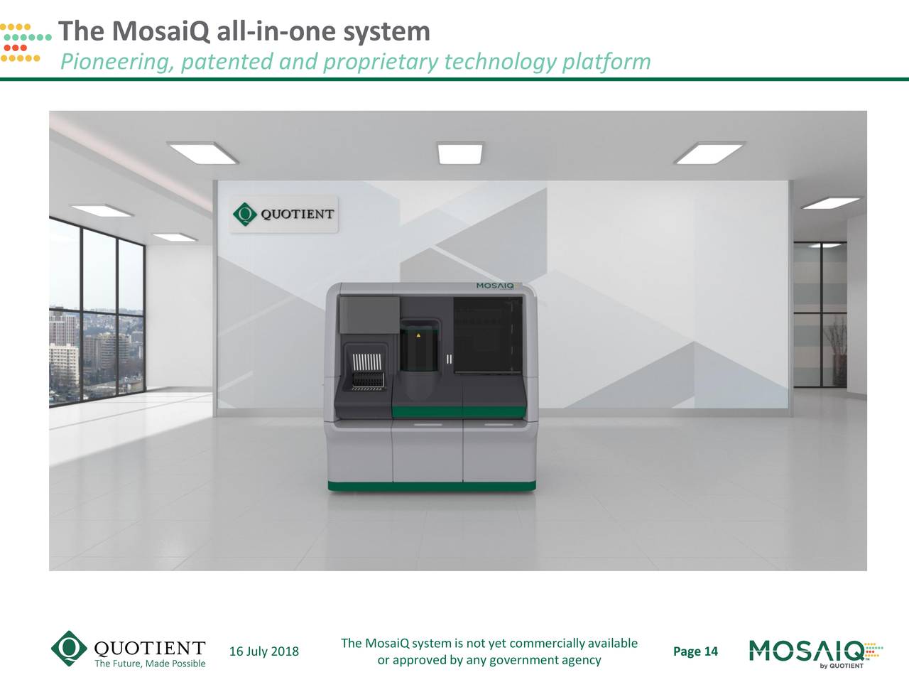 The MosaiQ all-in-one system