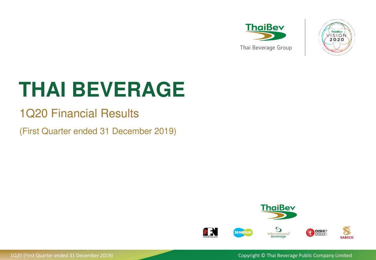 Thai Beverage Public Company Limited 2020 Q1 Results Earnings Call