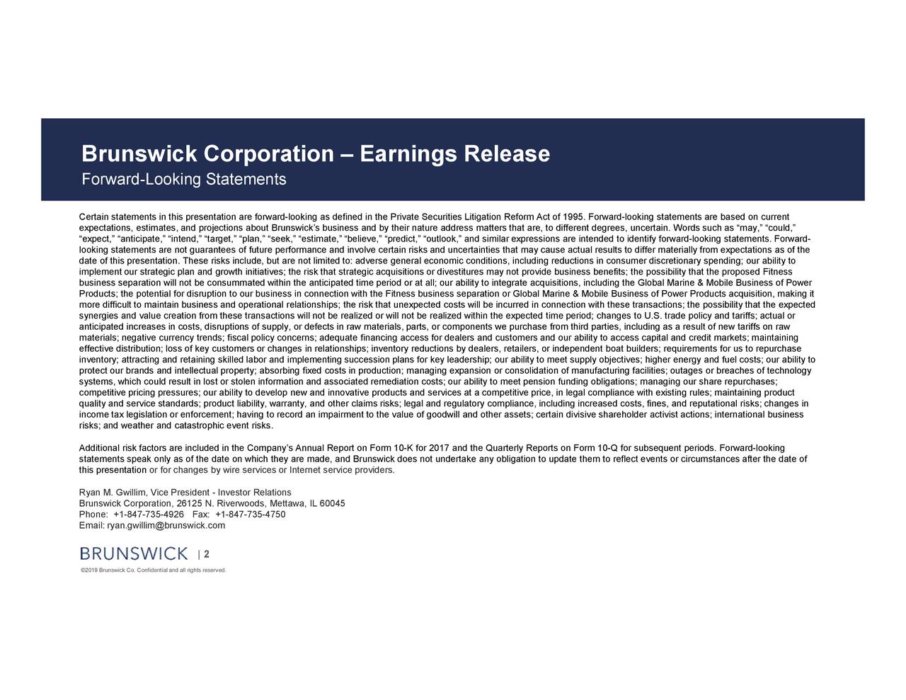 Brunswick Corporation 2018 Q4 - Results - Earnings Call Slides (NYSE:BC ...