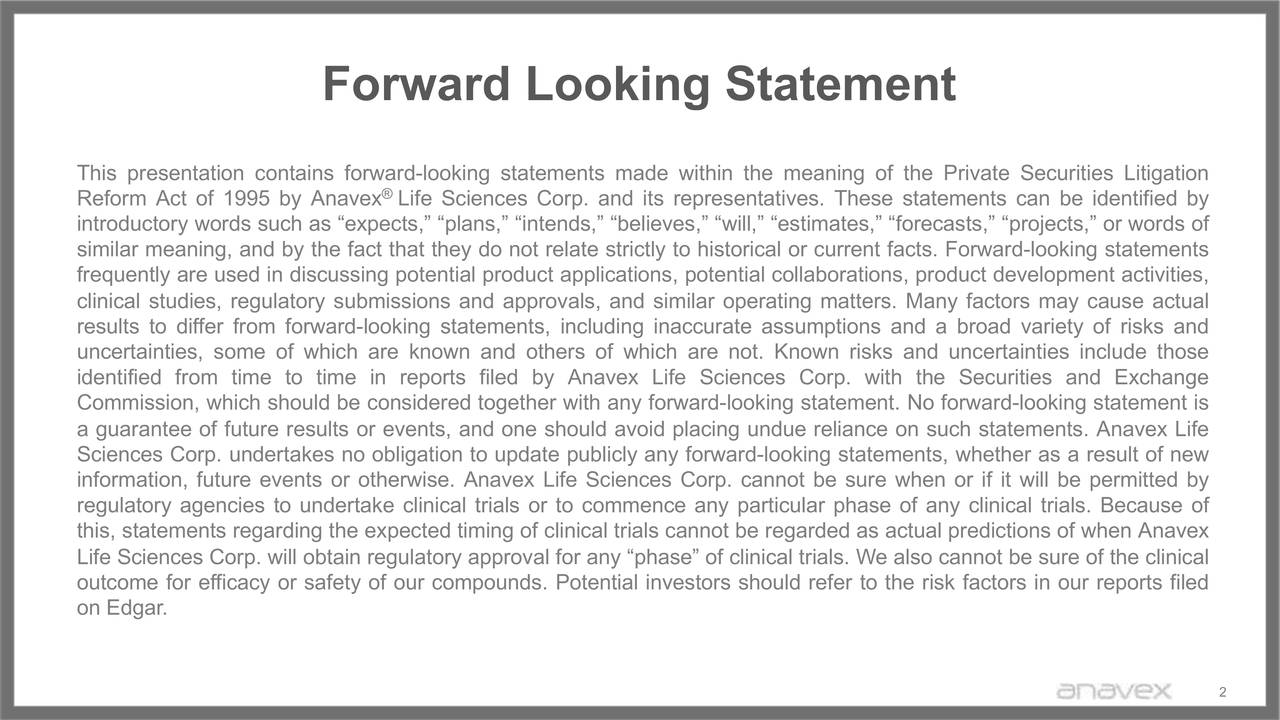 Forward Looking Statement