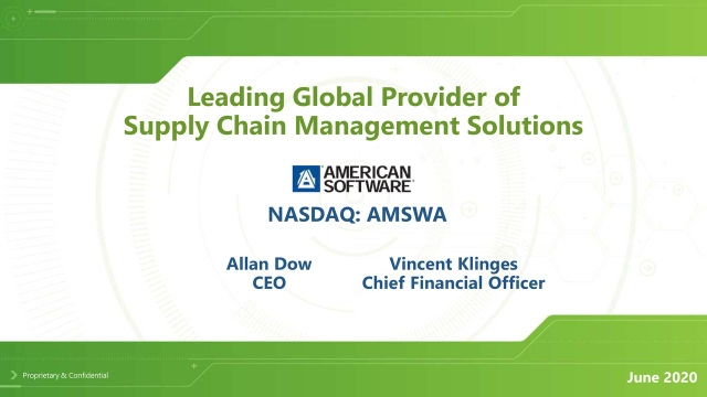 American Software Works American Software (AMSWA) Investor Presentation - Slideshow (NASDAQ ...