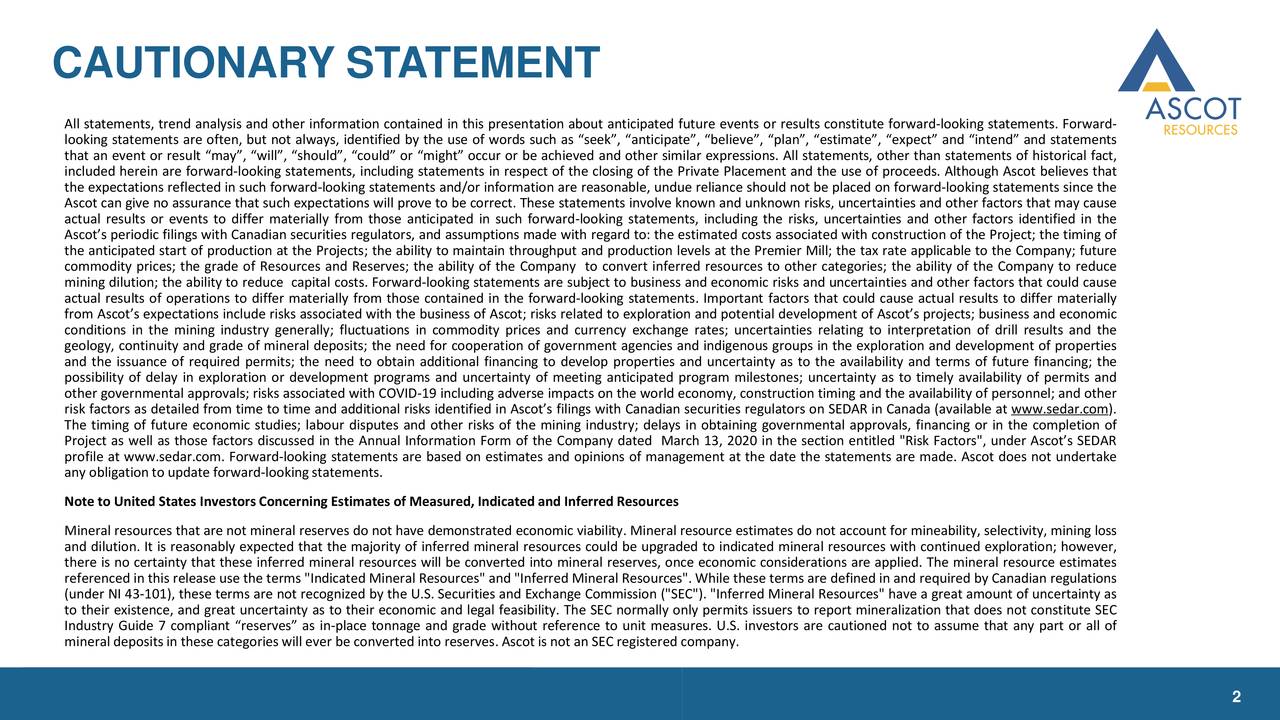CAUTIONARY STATEMENT