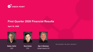 Check Point Software Technologies Ltd. 2026 Q1 - Results - Earnings ...