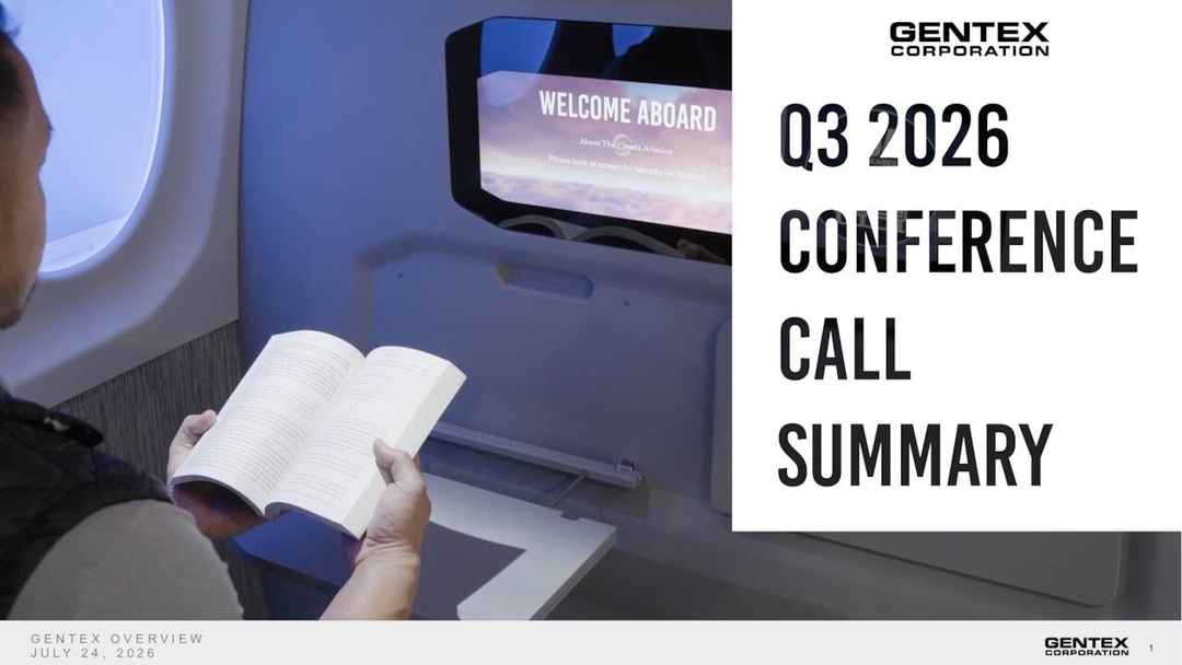 Gentex Corporation 2026 Q3 - Results - Earnings Call Presentation ...