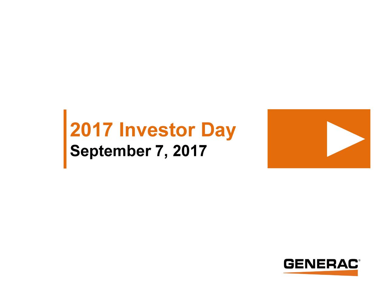 Generac Holdings (GNRC) Investor Presentation Slideshow (NYSEGNRC