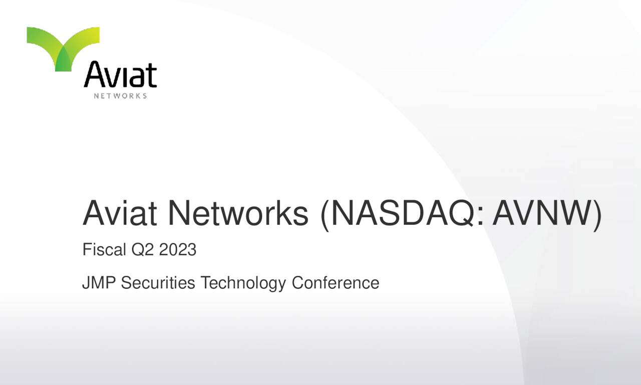 Aviat Networks (AVNW) Presents At JMP Securities Technology Conference