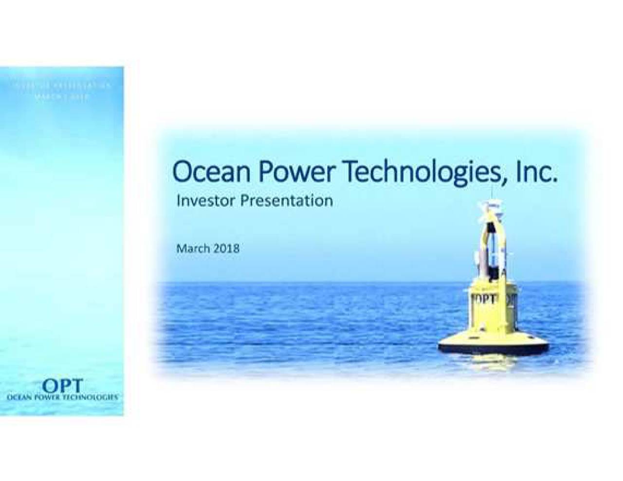 Ocean Power Optt Presents At Microcap Conference 2018 Slideshow