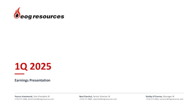 EOG Resources, Inc. 2025 Q1 - Results - Earnings Call Presentation ...