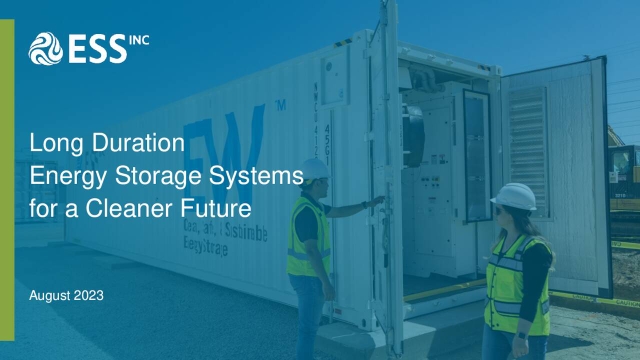 ESS Tech, Inc. 2023 Q2 - Results - Earnings Call Presentation (NYSE:GWH ...