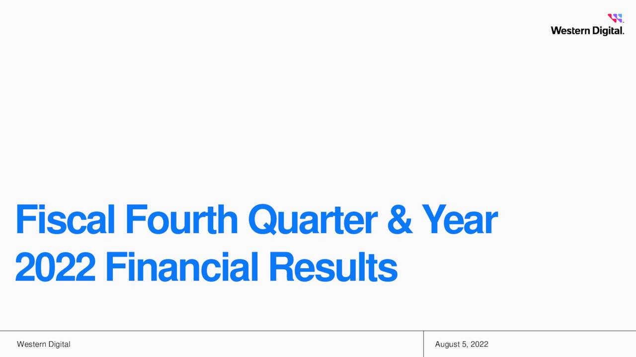 Western Digital Corporation 2022 Q4 Results Earnings Call