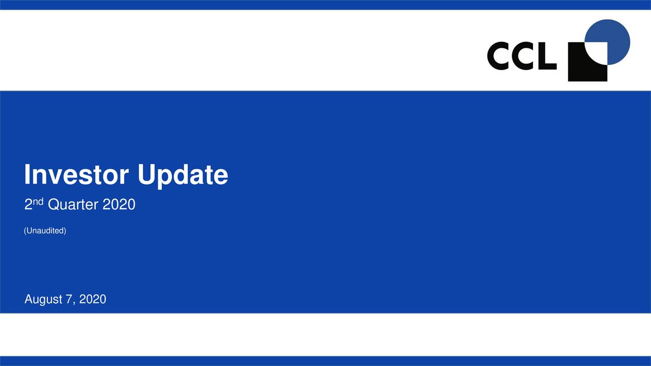 CCL Industries Inc. 2020 Q2 - Results - Earnings Call Presentation ...