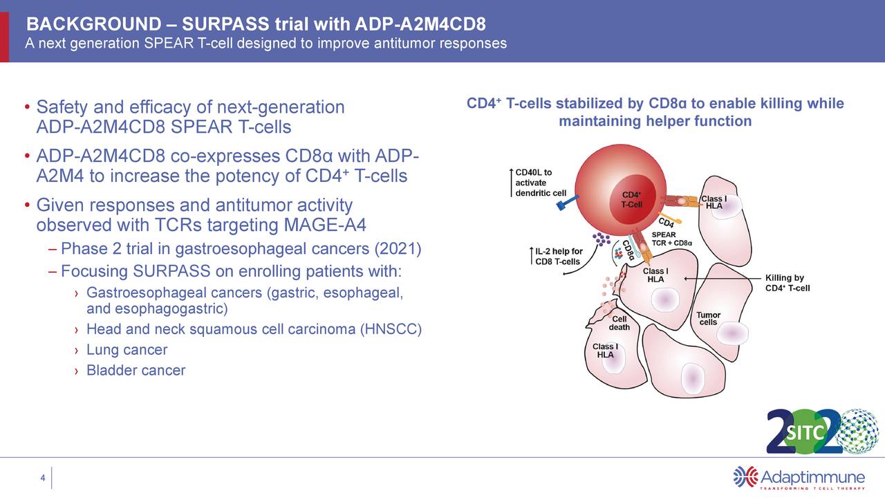 BACKGROUND - SURPASS trial with ADP- 2M4CD8