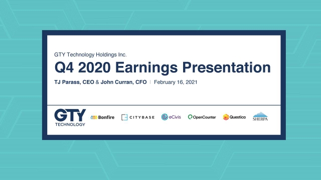 GTY Technology Holdings Inc. 2020 Q4 - Results - Earnings Call ...