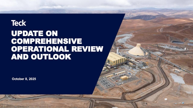 Teck Update on Comprehensive Review and Outlook Presentation (TSX:TECK ...