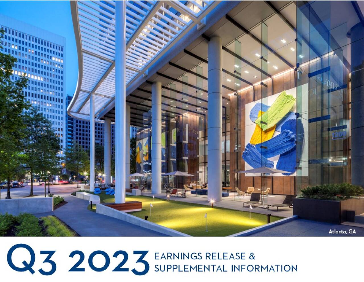 Cousins Properties Incorporated 2023 Q3 Results Earnings Call