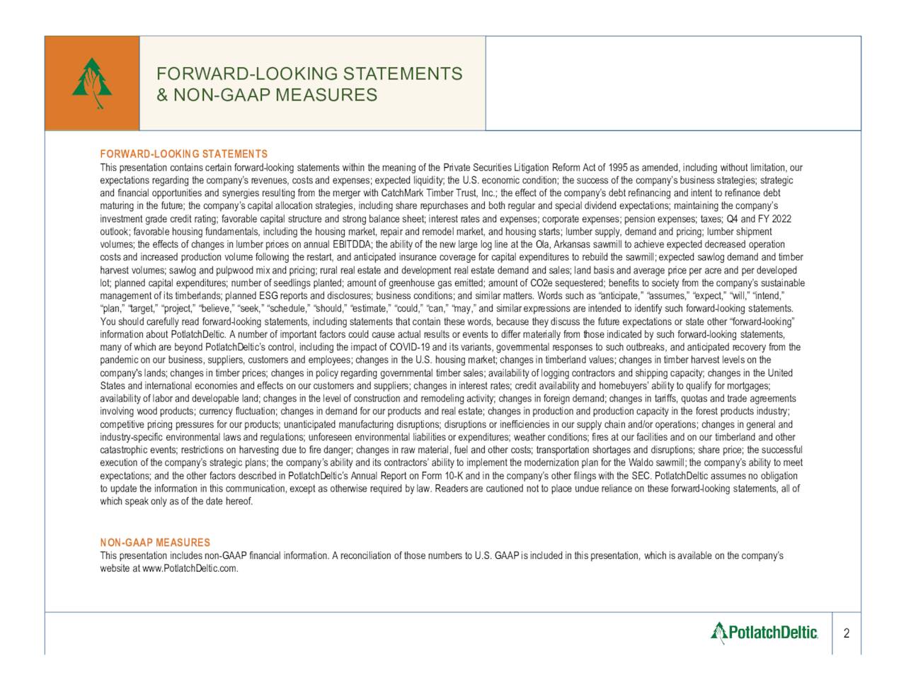 PotlatchDeltic Corporation 2022 Q3 Results Earnings Call