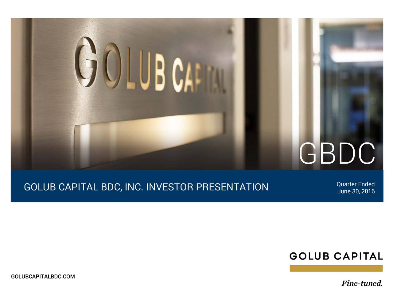 Golub Capital BDC 2016 Q3 - Results - Earnings Call Slides (NASDAQ:GBDC ...