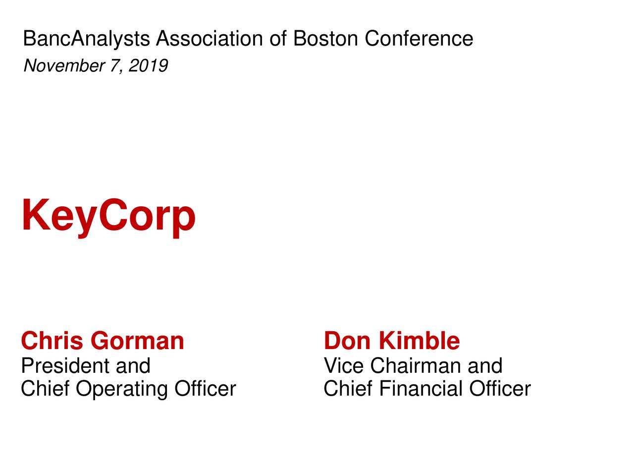 KeyCorp (KEY) Presents At BancAnalysts Association of Boston Conference