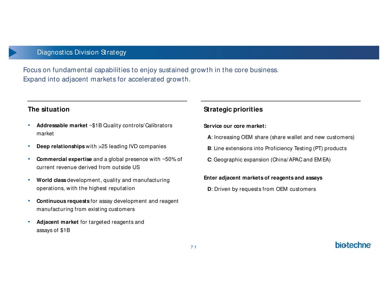 BioTechne (TECH) Investor Presentation Slideshow (NASDAQTECH