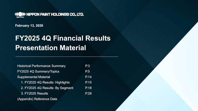 Nippon Paint Holdings Co., Ltd. 2025 Q4 - Results - Earnings Call ...