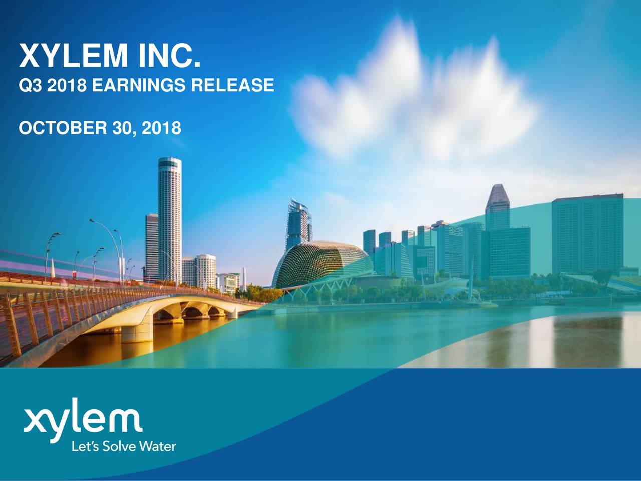 Xylem, Inc. 2018 Q3 Results Earnings Call Slides (NYSEXYL