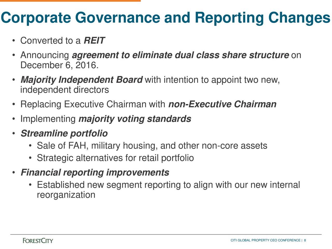 Forest City Realty Trust (FCE.A) Presents At Citi Global Property CEO