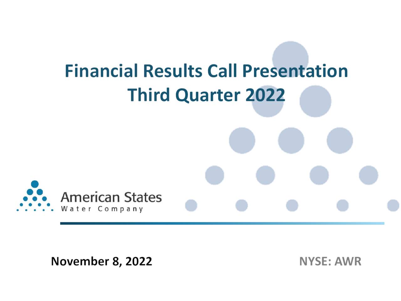 American States Water Company 2022 Q3 Results Earnings Call