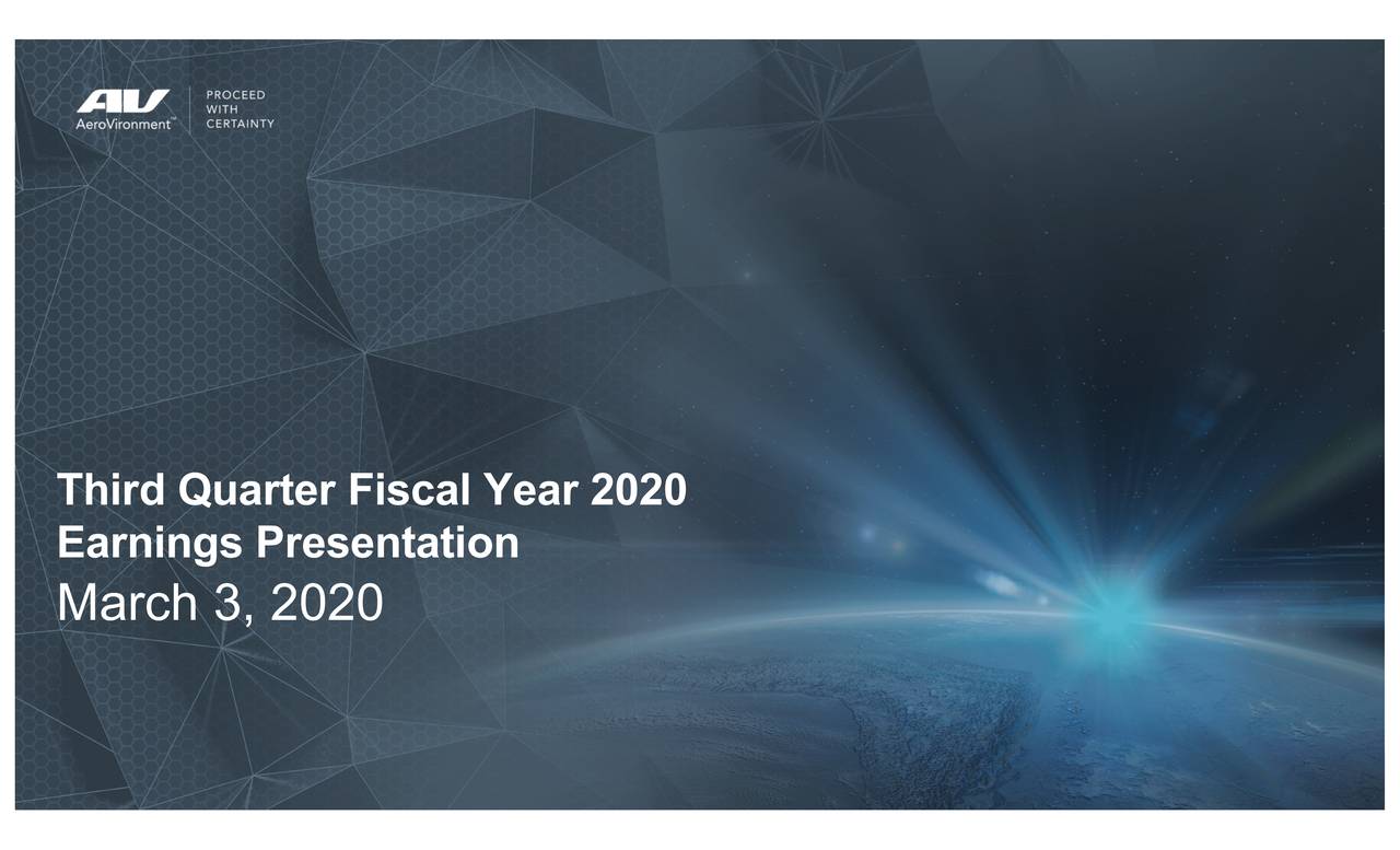 Third Quarter Fiscal Year 2020